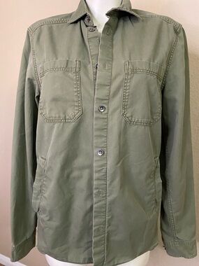 H&M Olive Green cotton canvas army utility casual Jacket S 💚